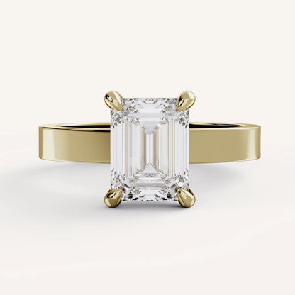 1 CT - 2 CT Emerald Cut Lab grown Diamond Solitaire Engagement Ring