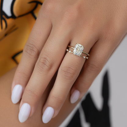 2.5 CT Elongated Cushion Solitaire Moissanite Engagement Ring