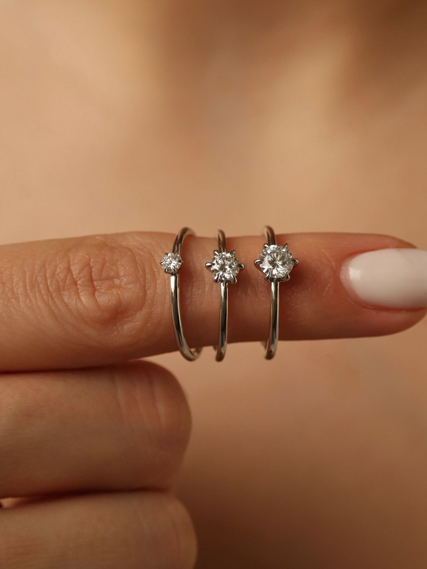 0.3 CT - 2.3 CT Round Cut Lab grown Diamond Solitaire Engagement Ring