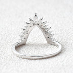 0.15 TCW Marquise & Round Moissanite Cluster Curved Wedding Band