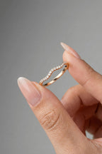 Round Moissanite Zig Zag Wedding Band