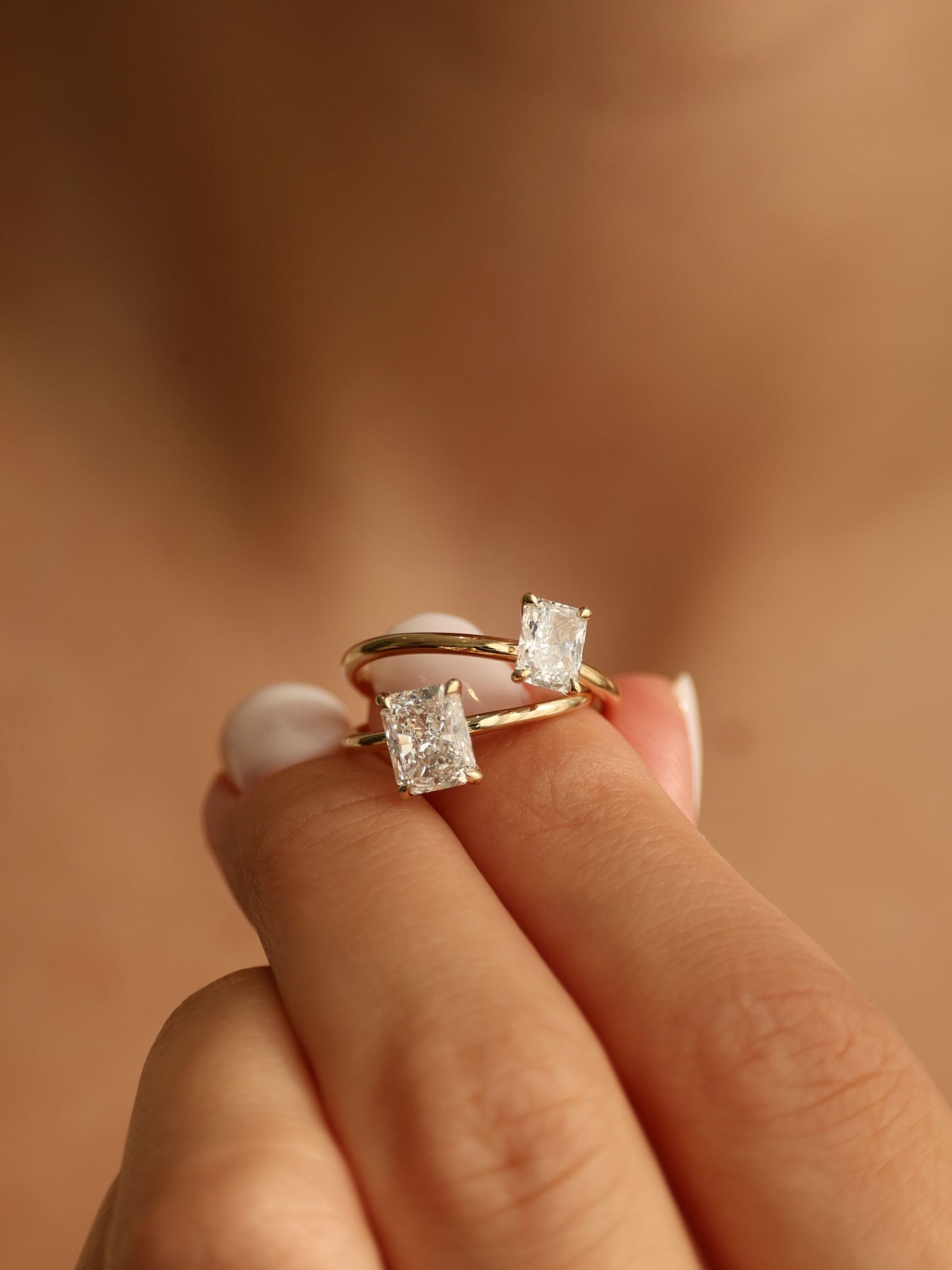 1.5 CT - 3.5 CT Radiant Cut Lab grown Diamond Solitaire Engagement Ring