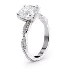 2 CT Round Cut Twisted Pave Moissanite Engagement Ring