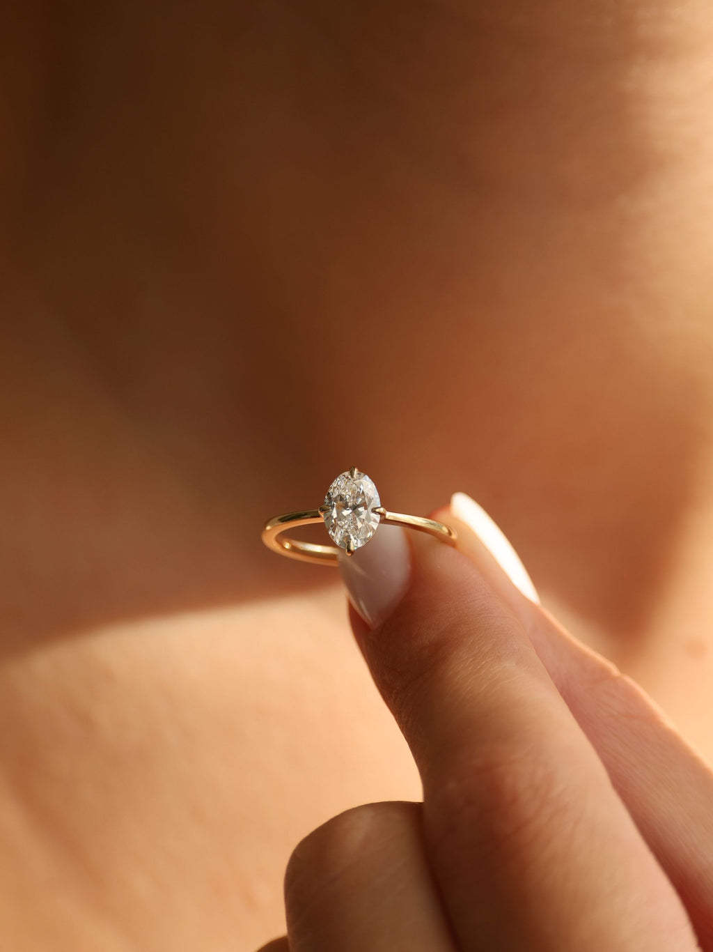 1 CT - 3 CT Oval Cut Lab grown Diamond Solitaire Engagement Ring