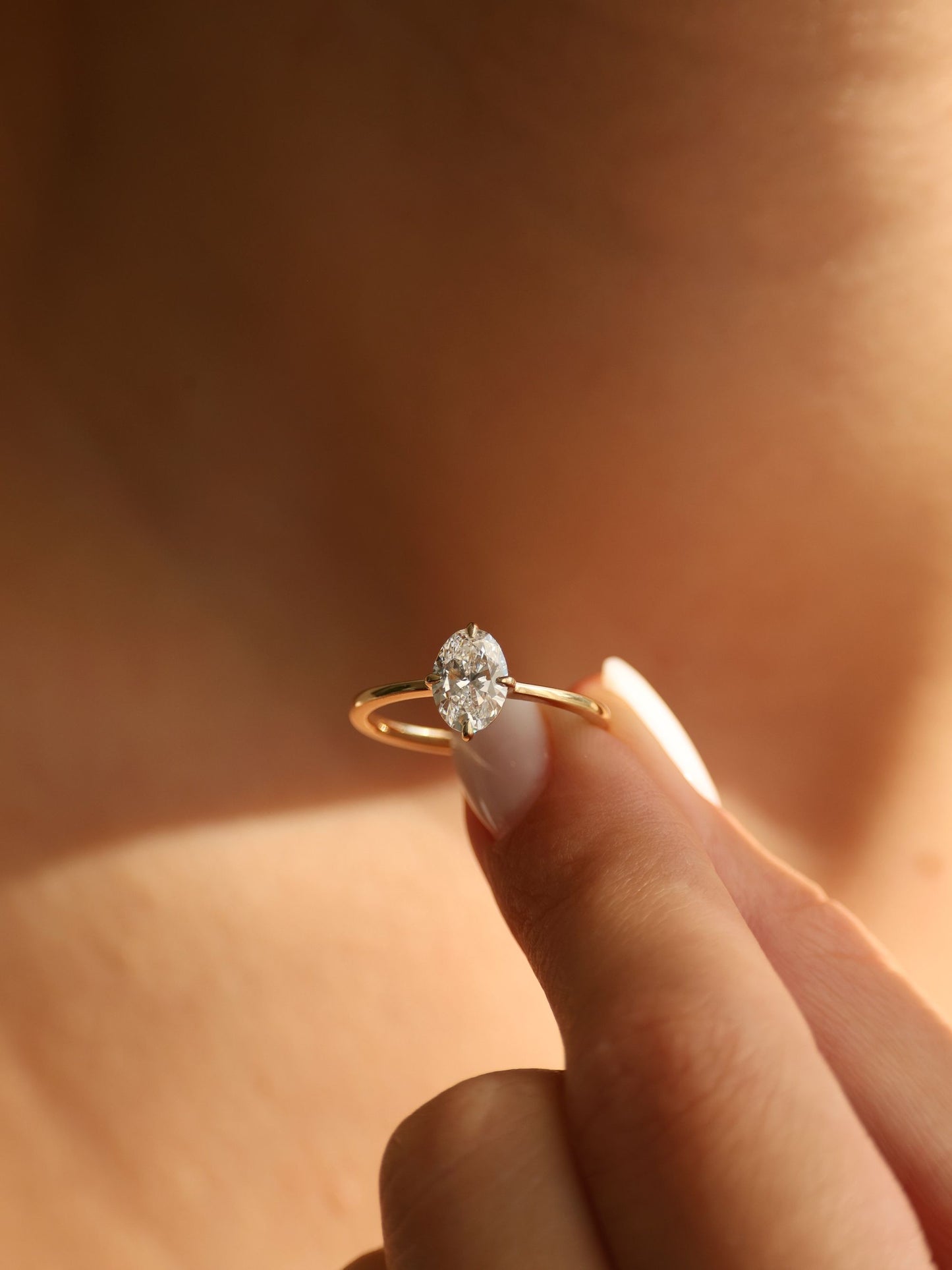 1 CT - 3 CT Oval Cut Lab grown Diamond Solitaire Engagement Ring