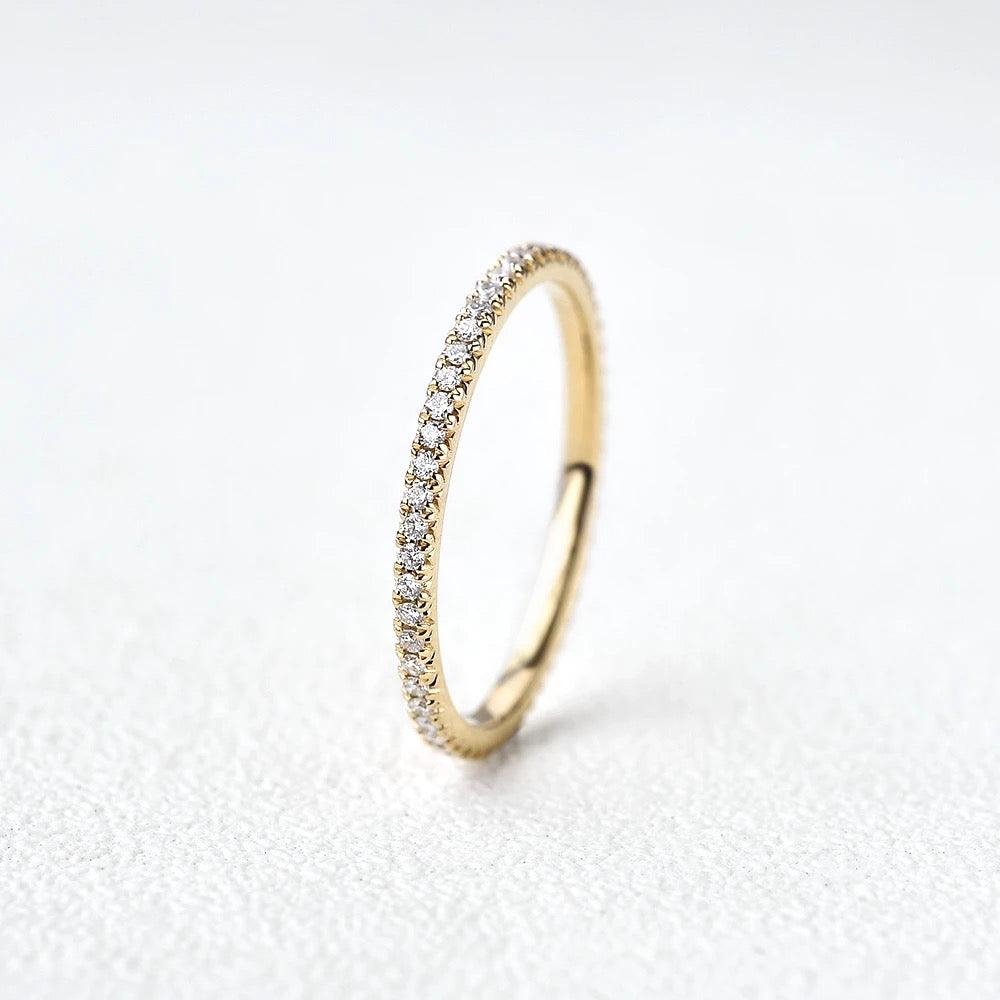 0.2 TCW Round Moissanite Full Eternity Wedding Band