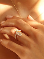 2 CT - 4 CT Oval Cut Lab grown Diamond Cluster Engagement Ring