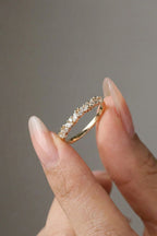 Marquise Moissanite Cluster Pave Wedding Band