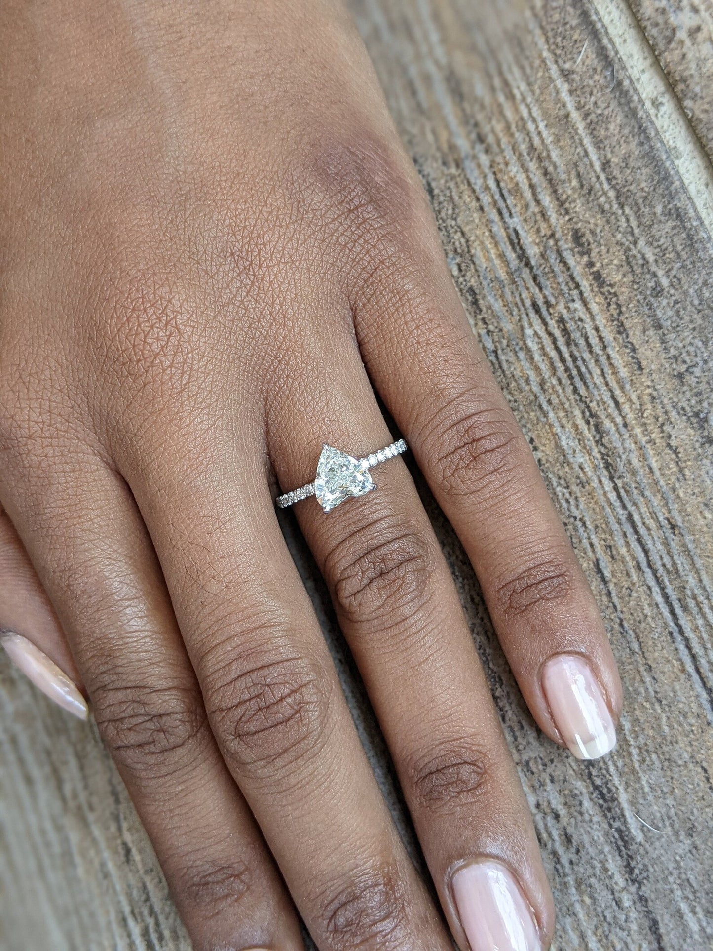 1 CT Heart Cut Pave Moissanite Engagement Ring