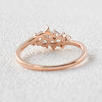 0.32 TCW Round Moissanite Cluster Wedding Band