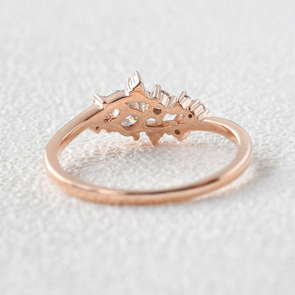 0.32 TCW Round Moissanite Cluster Wedding Band