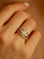 1.5 CT - 3.5 CT Radiant Cut Lab grown Diamond Three Stone Engagement Ring