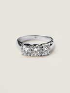 1.5 TCW  Round Cut Lab grown Diamond Three Stone Engagement Ring