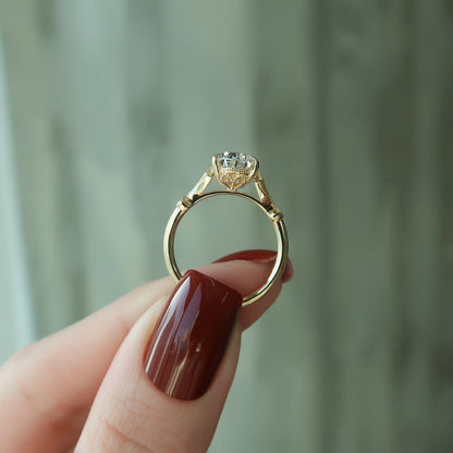 3 CT - 3.5 CT Pear Cut Milgrain Art Deco Style Moissanite Engagement Ring