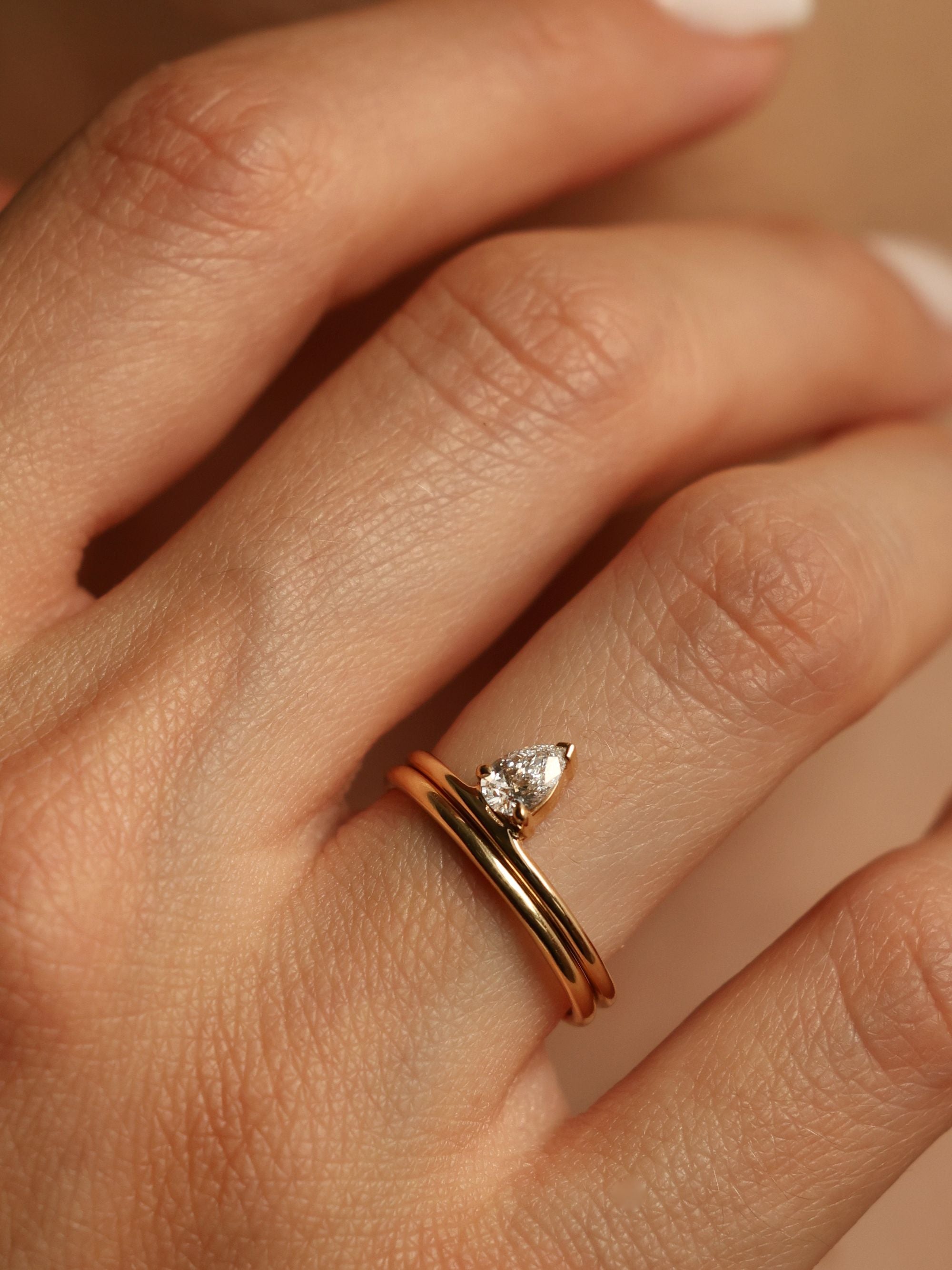 0.30 CT - 2.30 CT Pear Cut Lab grown Diamond Solitaire Engagement Ring