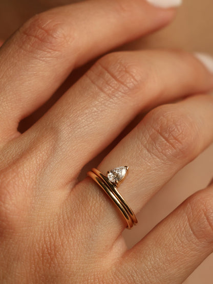 0.30 CT - 2.30 CT Pear Cut Lab grown Diamond Solitaire Engagement Ring