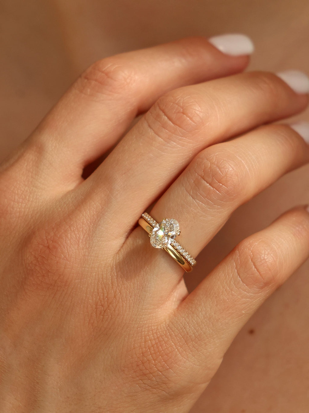 1.2 CT - 3.2 CT Oval Cut Lab grown Diamond Pave Engagement Ring