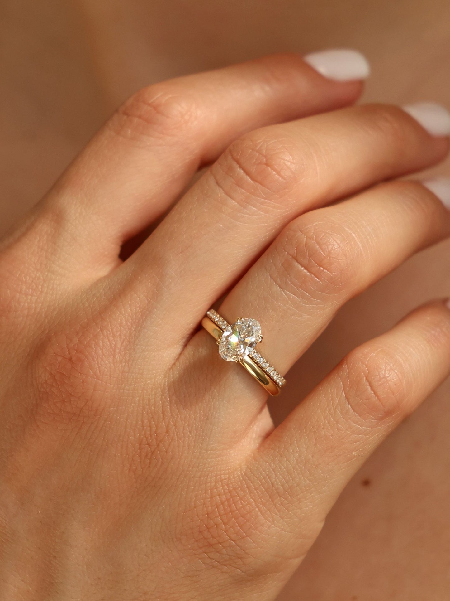 1.2 CT - 3.2 CT Oval Cut Lab grown Diamond Pave Engagement Ring