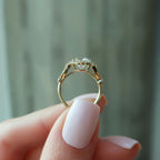 2 CT - 3 CT Round Cut Halo Art Deco Style Moissanite Engagement Ring