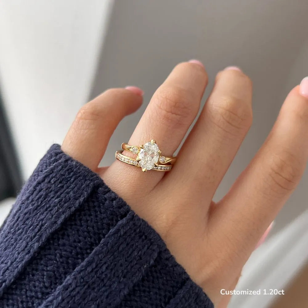 1 CT - 2 CT Oval Cut Three Stone Twisted Moissanite Engagement Ring