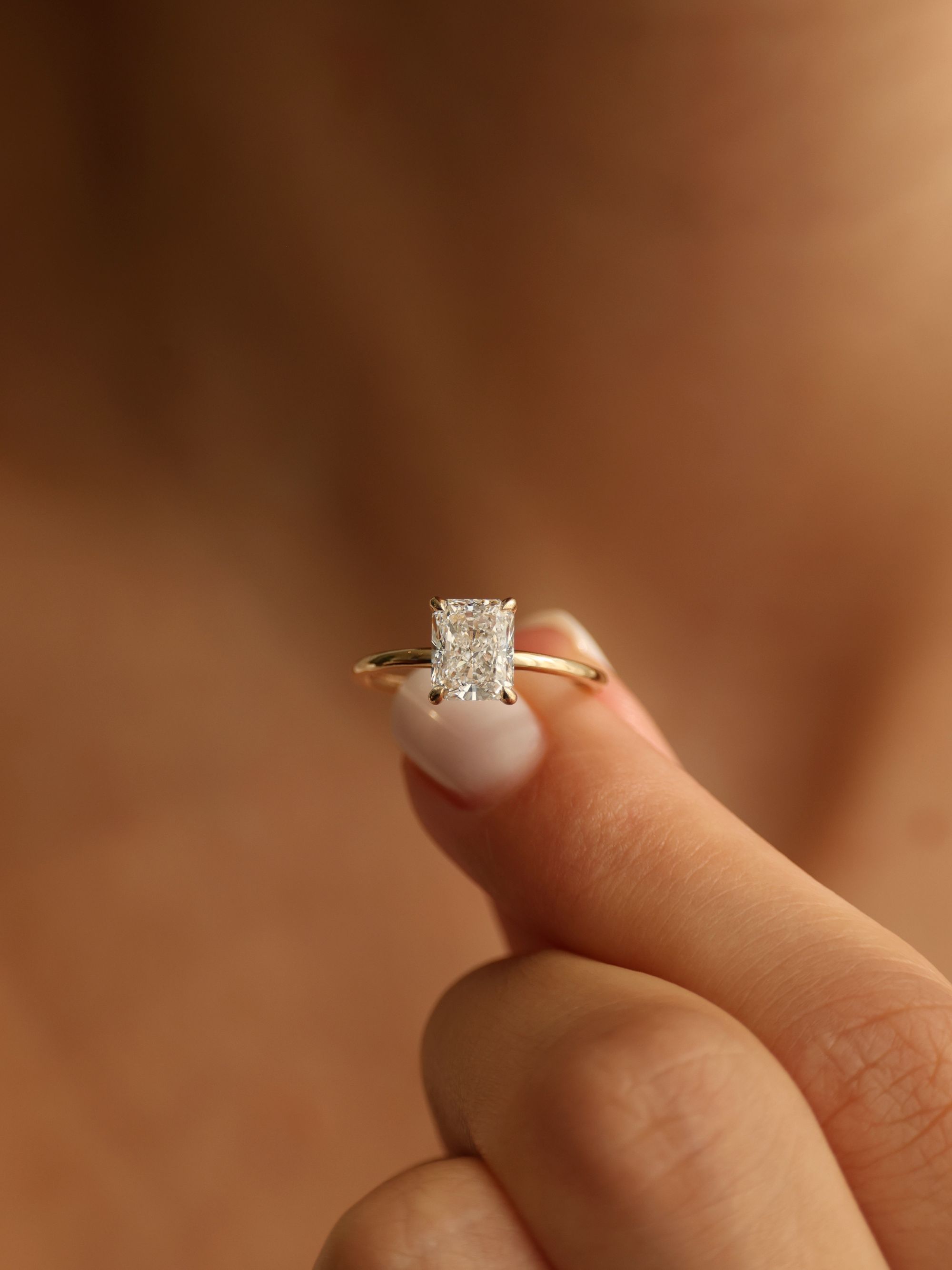 1.5 CT - 3.5 CT Radiant Cut Lab grown Diamond Solitaire Engagement Ring