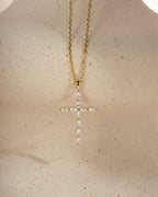 0.3 TCW Marquise Moissanite Diamond Cross Pendant Necklace