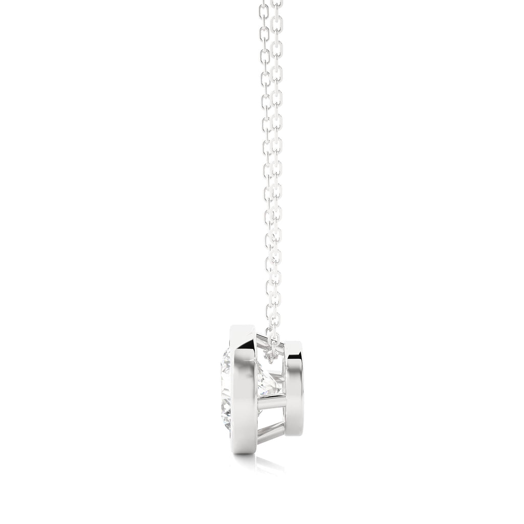 1.08 CT Round Cut Moissanite Diamond Bezel Necklace