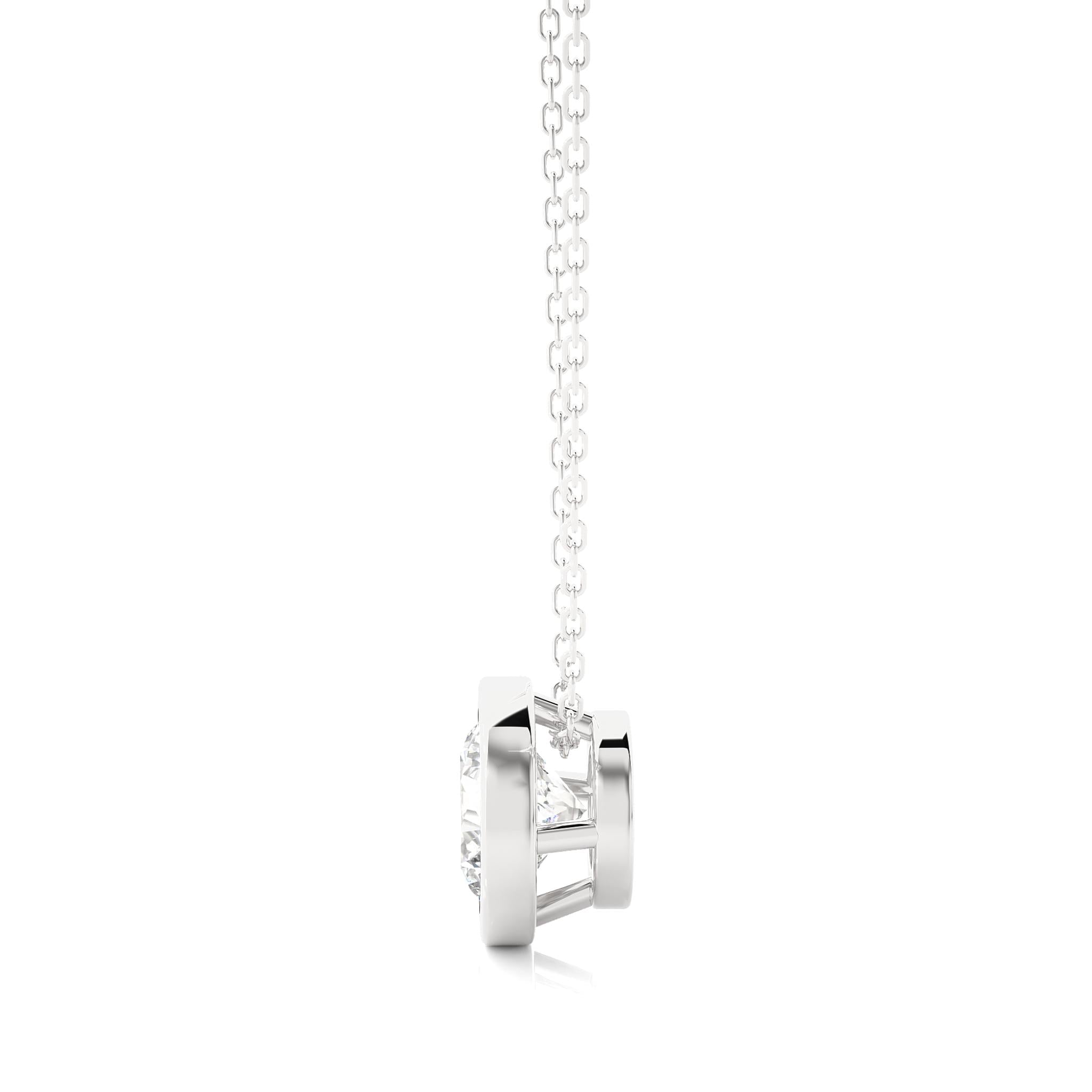 1.08 CT Round Cut Moissanite Diamond Bezel Necklace