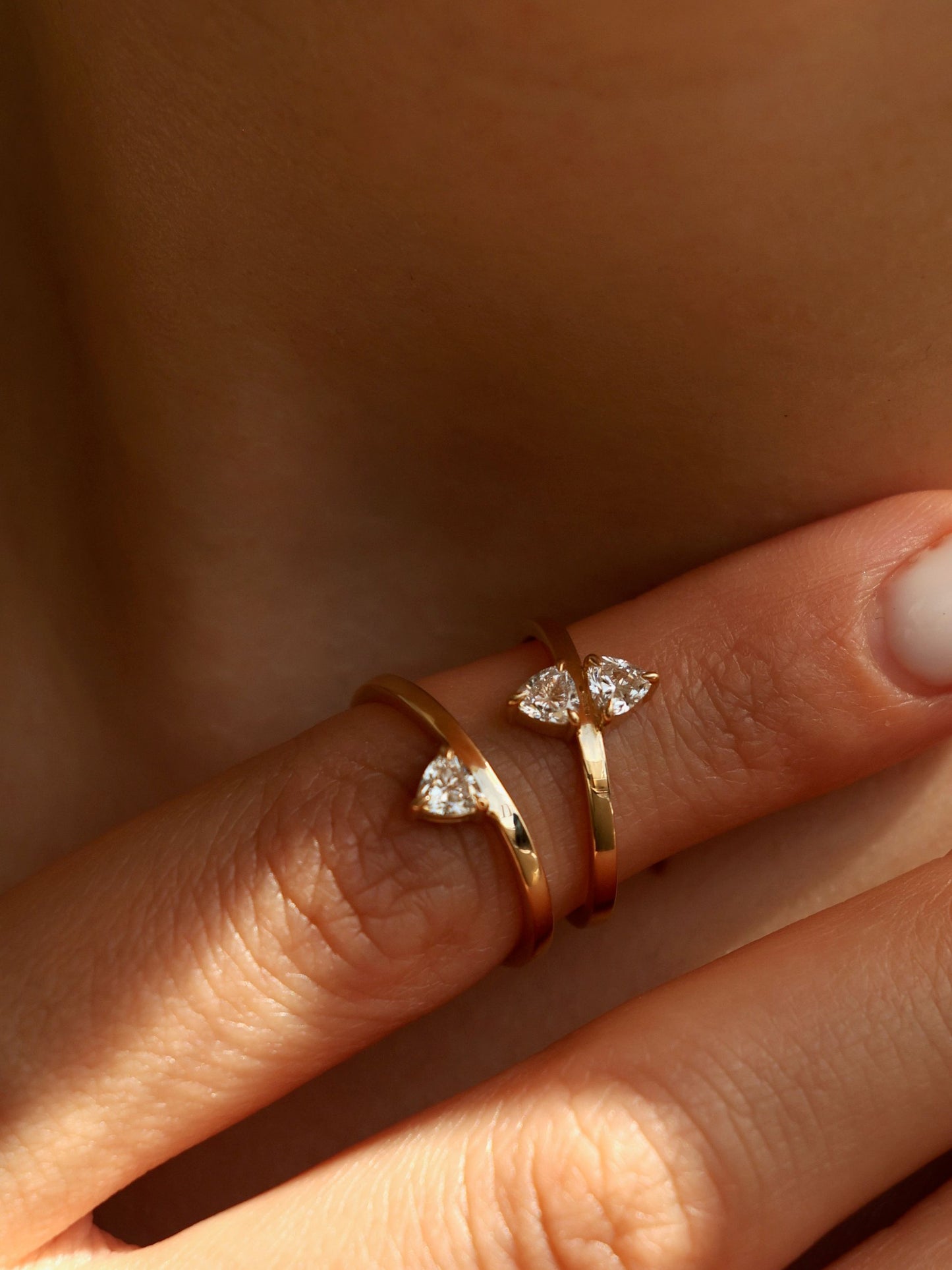 0.20 CT - 2.20 CT Trillion Cut Lab grown Diamond Solitaire Engagement Ring