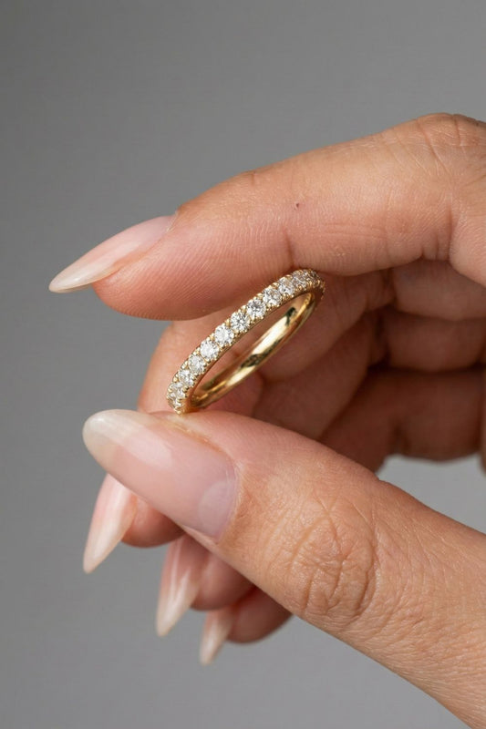 Round CVD Diamond Full Eternity Wedding Band