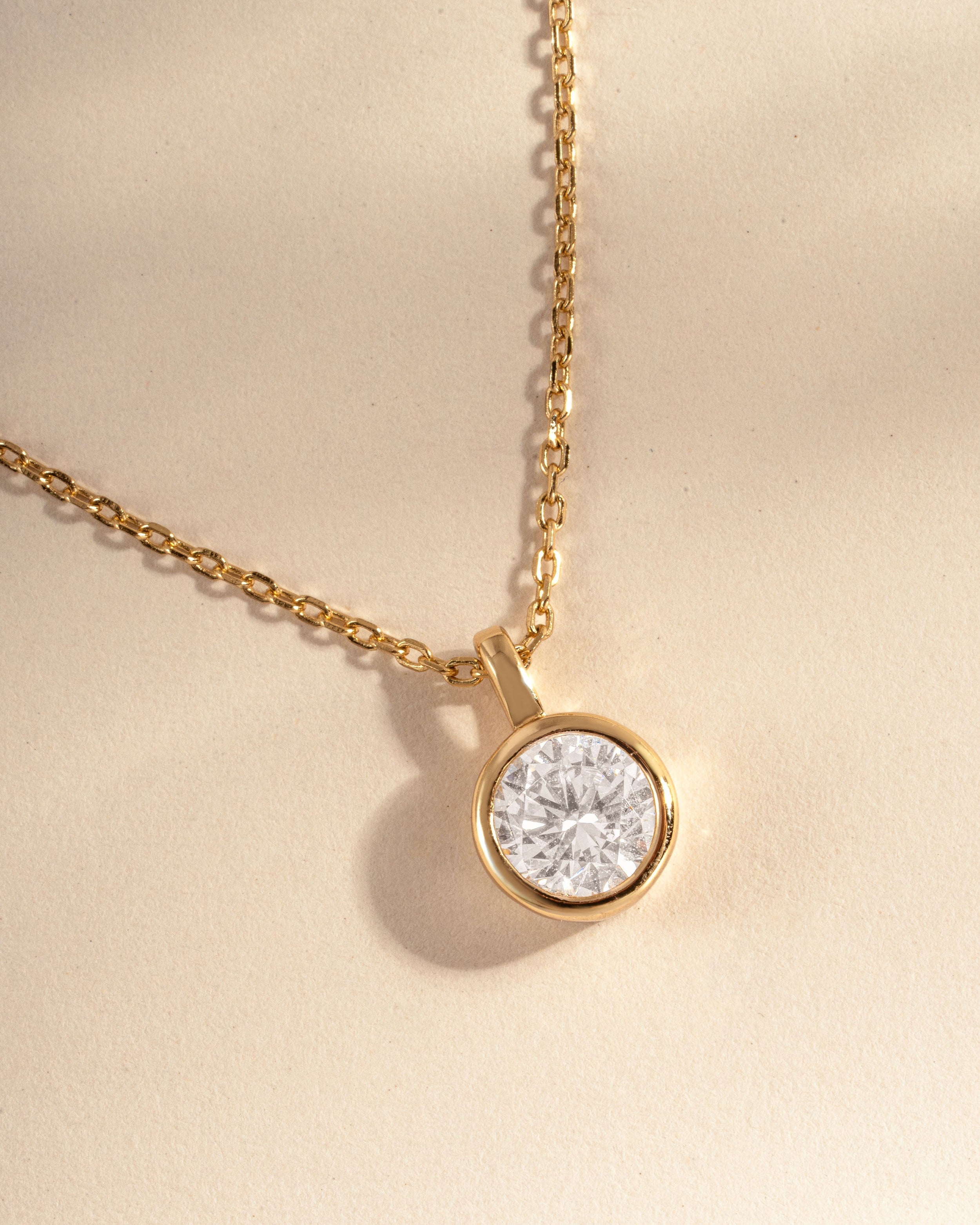 0.9 CT Round Cut Moissanite Diamond Solitaire Bezel Pendant Necklace