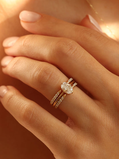 1 CT - 3 CT Oval Cut Lab grown Diamond Solitaire Engagement Ring