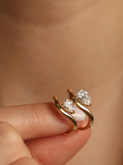 1 CT - 3 CT Pear Cut Lab grown Diamond Solitaire Engagement Ring