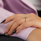 1.5 CT - 3 CT Emerald Cut Hidden Halo Dainty Moissanite Engagement Ring
