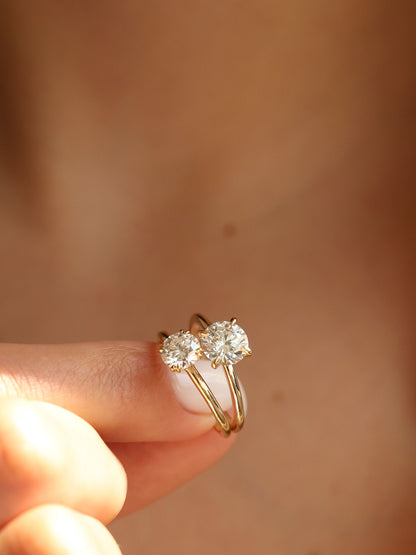 1.5 CT - 3.5 CT Round Cut Lab grown Diamond Solitaire Engagement Ring