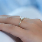 2.5 CT Elongated Cushion Solitaire Moissanite Engagement Ring