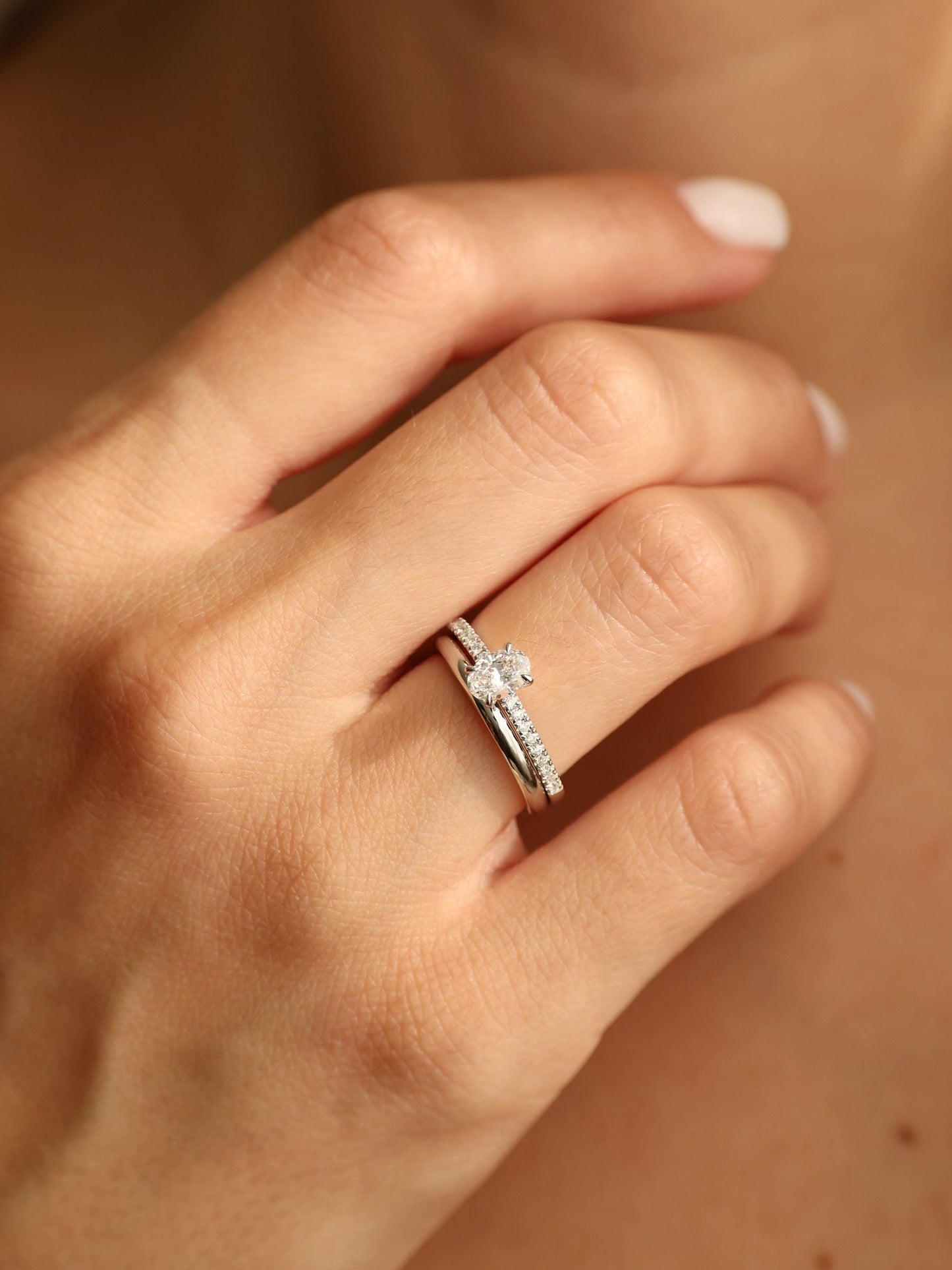 0.5 CT - 2.5 CT Oval Cut Lab grown Diamond Pave Engagement Ring