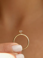 0.9 CT - 2.9 CT Emerald Cut Lab grown Diamond Pave Engagement Ring