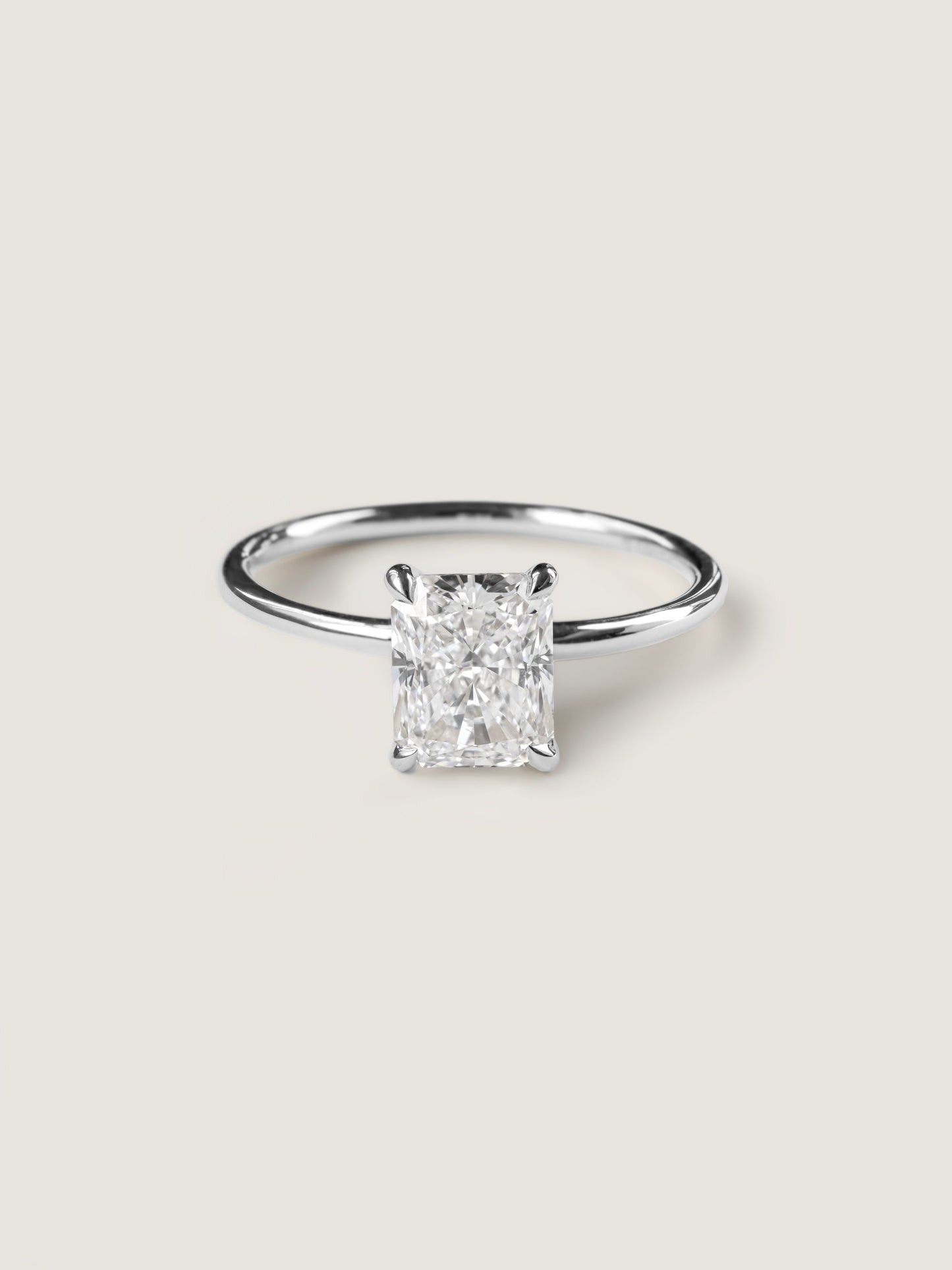 1.5 CT - 3.5 CT Radiant Cut Lab grown Diamond Solitaire Engagement Ring