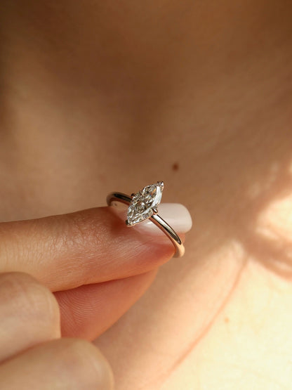 1 CT - 3 CT Marquise Cut Lab grown Diamond Solitaire Engagement Ring