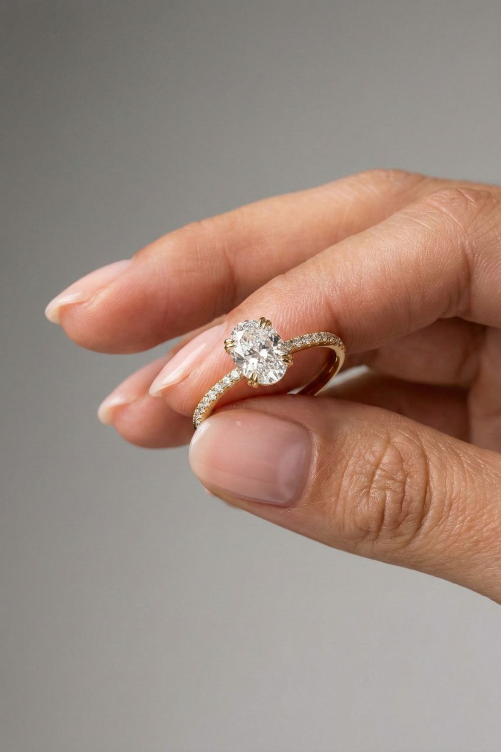 Oval Cut Lab grown Diamond Pave Engagement Ring