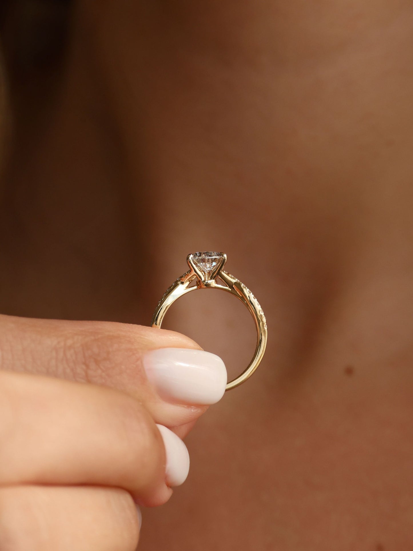 1 CT - 2 CT Pear Cut Lab grown Diamond Twisted Pave Setting Engagement Ring