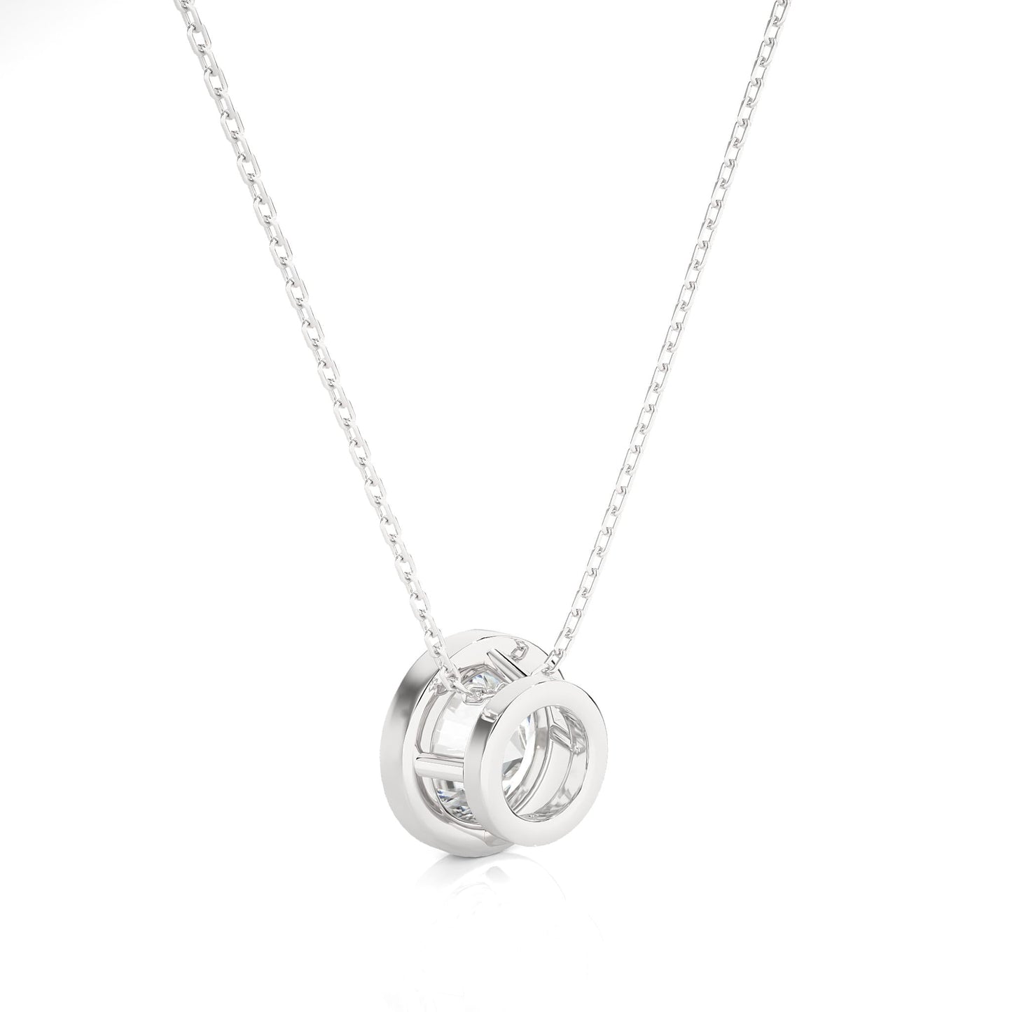 1.08 CT Round Cut Moissanite Diamond Bezel Necklace