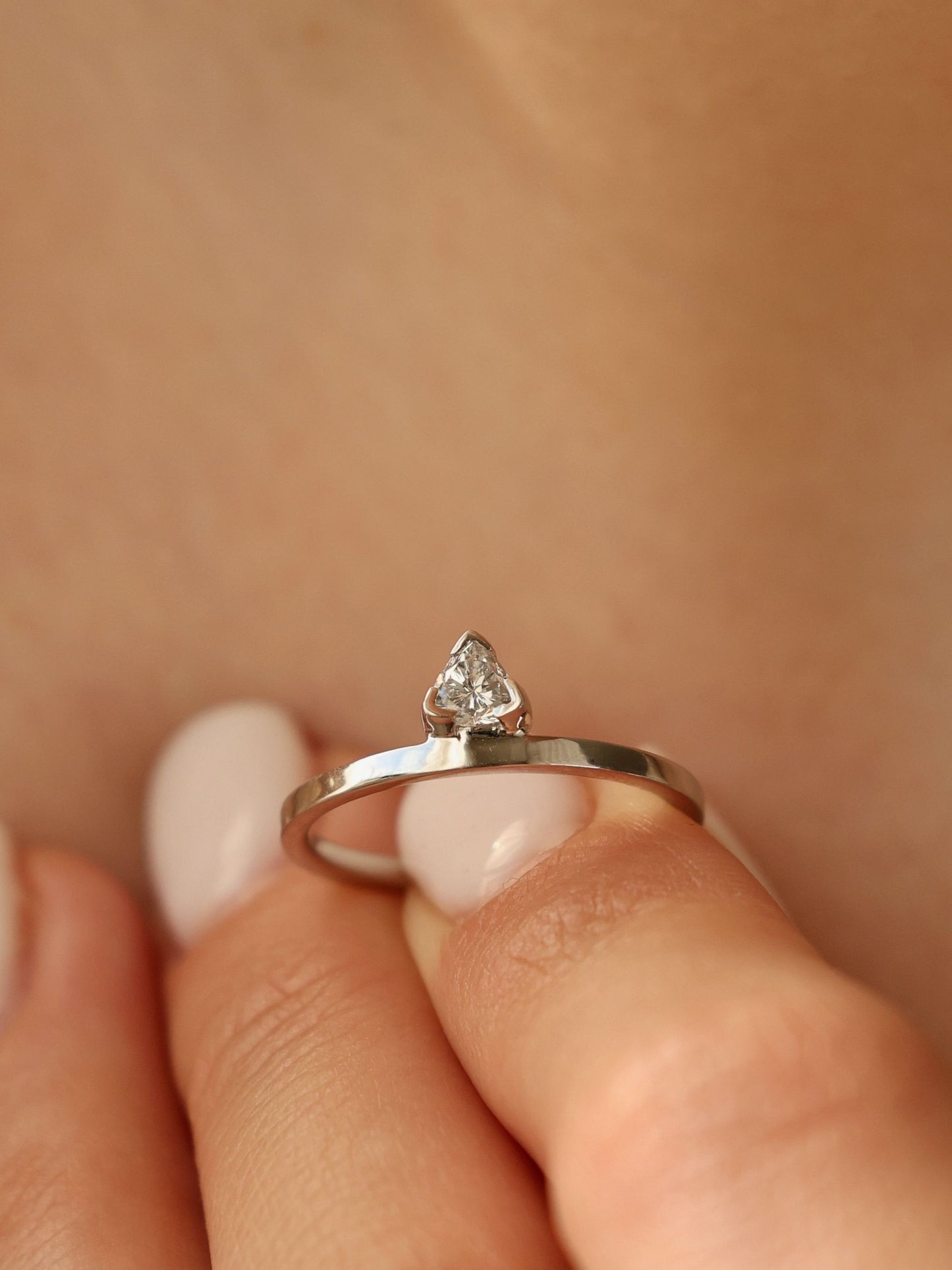 0.20 CT - 2.20 CT Trillion Cut Lab grown Diamond Solitaire Engagement Ring