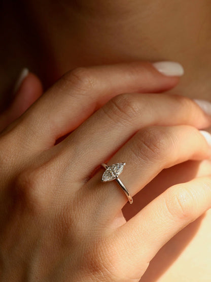 1 CT - 3 CT Marquise Cut Lab grown Diamond Solitaire Engagement Ring