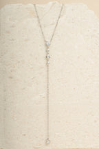 0.3 CT Round Moissanite Diamond Bezel Lariat Necklace