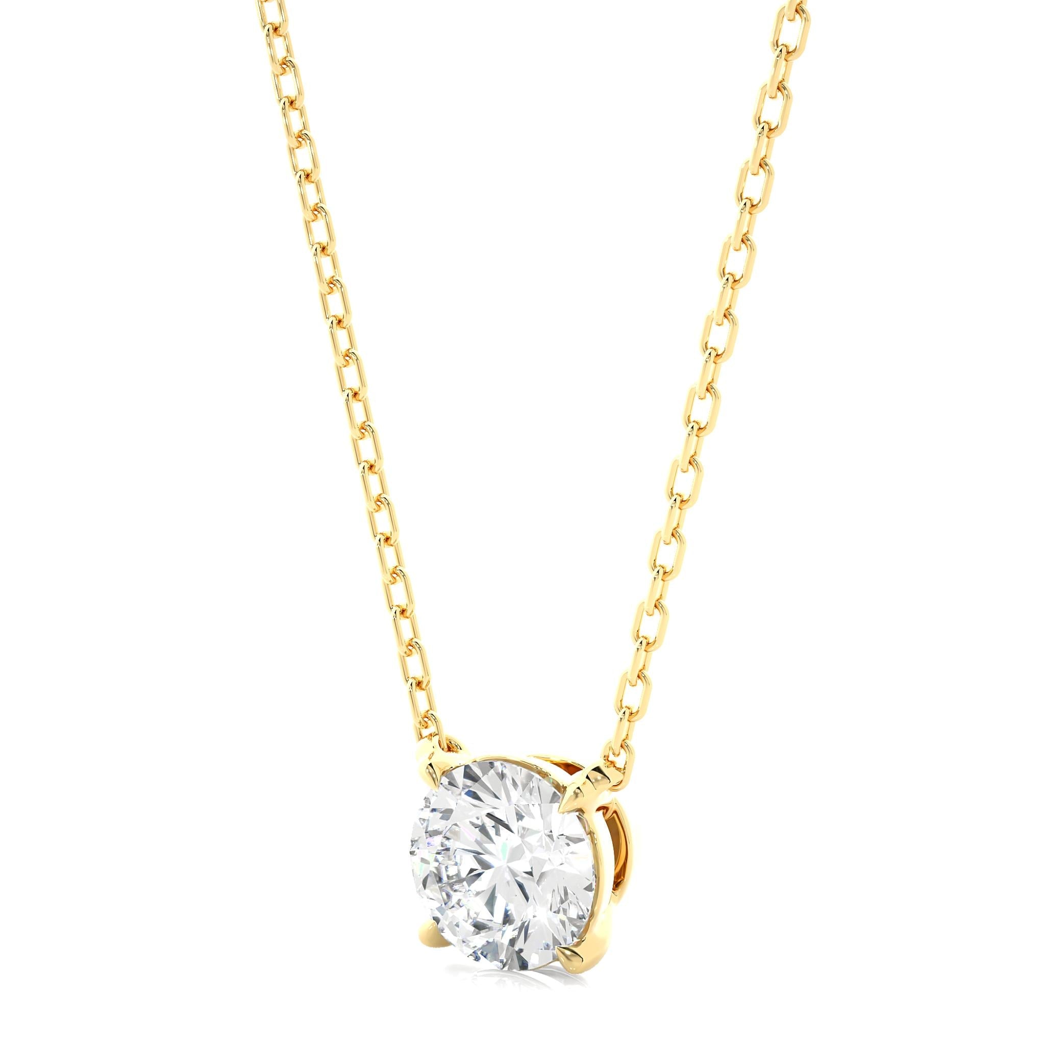 1.03 CT Round Cut Moissanite Diamond Solitaire Pendant Necklace