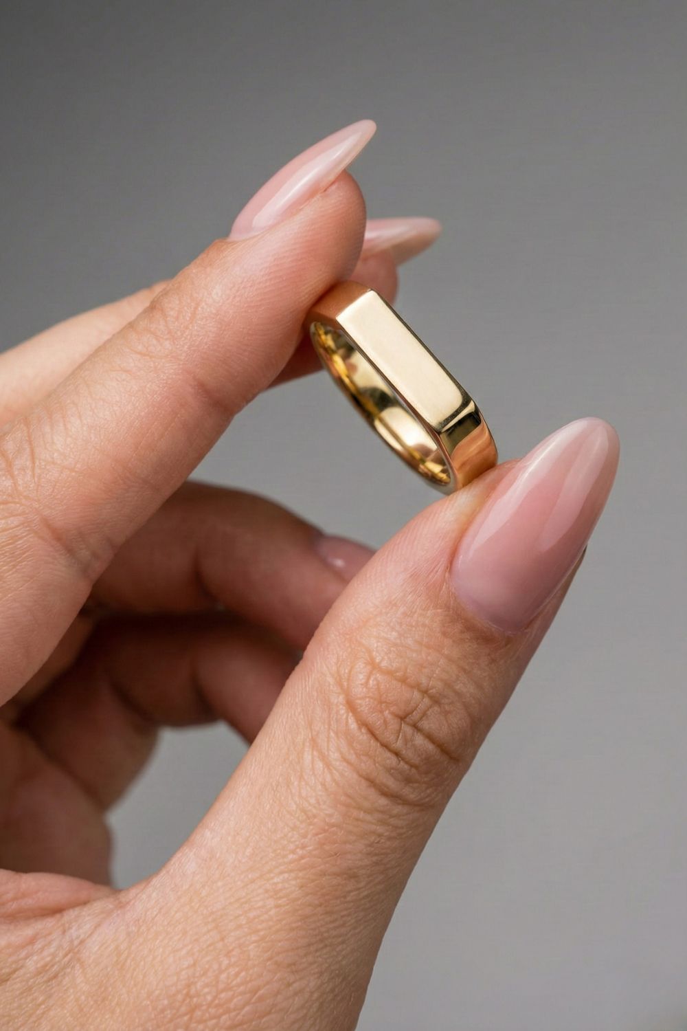 Signet Slim Rectangular Wedding Band For Men