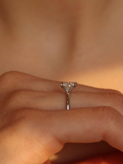 1.5 CT - 3.5 CT Radiant Cut Lab grown Diamond Solitaire Engagement Ring