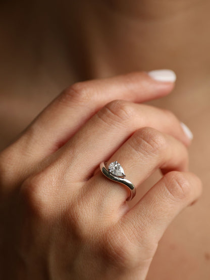 1 CT - 3 CT Pear Cut Lab grown Diamond Solitaire Engagement Ring